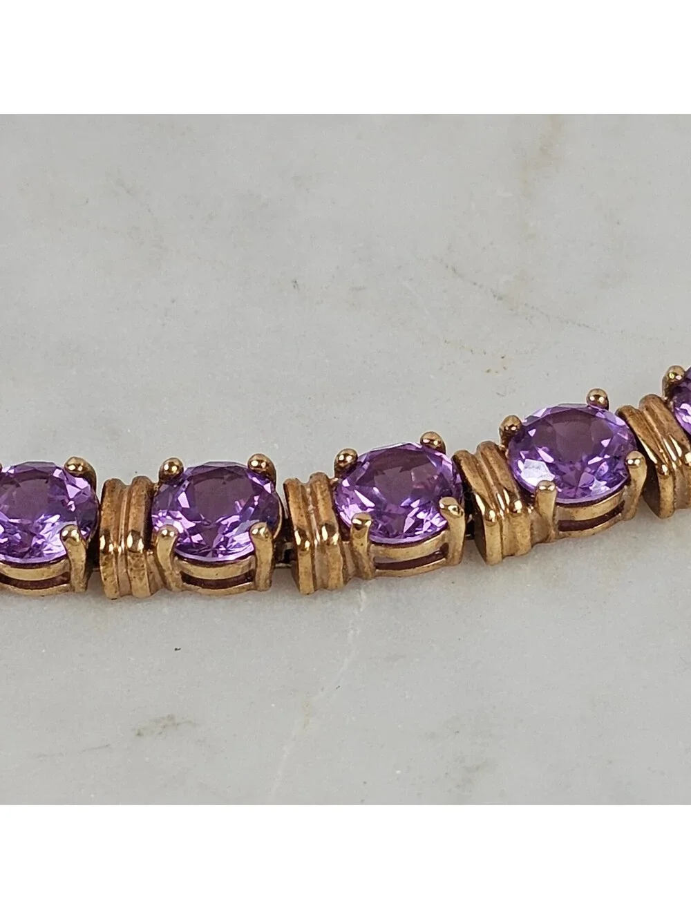 Ross Simons 925 Sterling Silver Purple Sapphire Tennis Bracelet 7